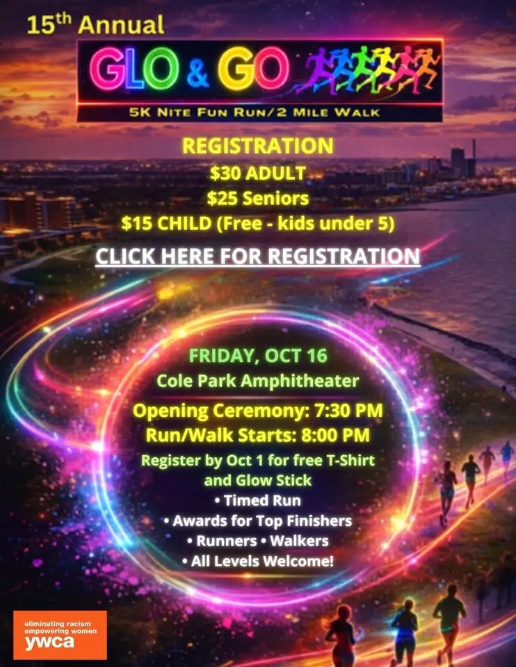 YWCA 15th Annual Glo & Go 5k Nite Run/ 2 Mile Walk