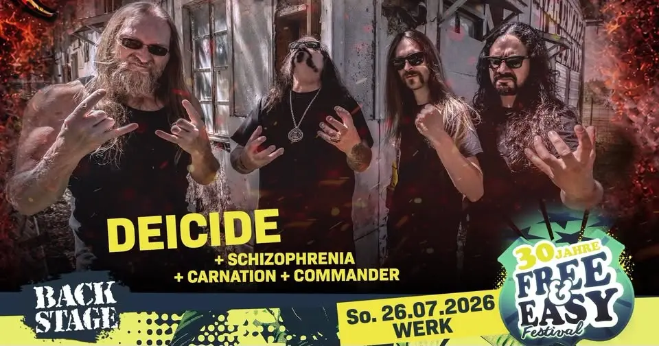 DEICIDE + SCHIZOPHRENIA + CARNATION + COMMANDER | FREE & EASY FESTIVAL 2026