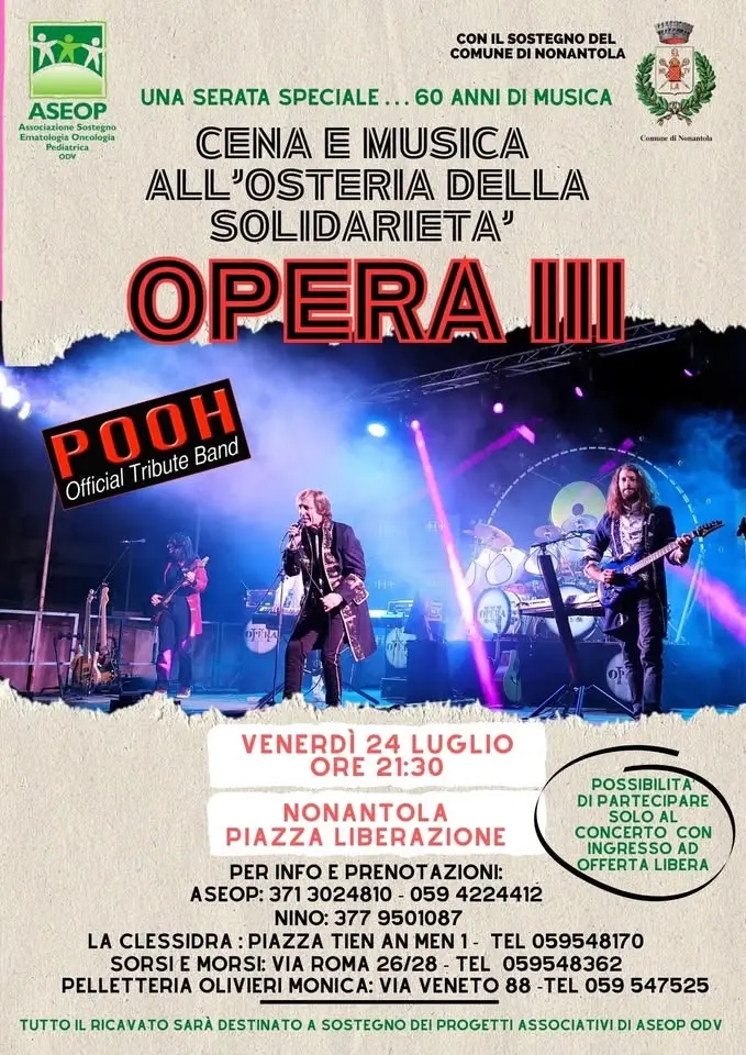 Opera III in concerto all'Osteria della Solidarietà