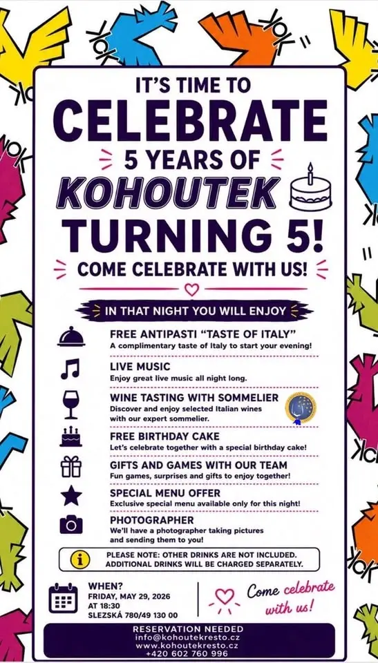 Wine tasting and Gourmet dinner for Kohoutek 5th anniversary 