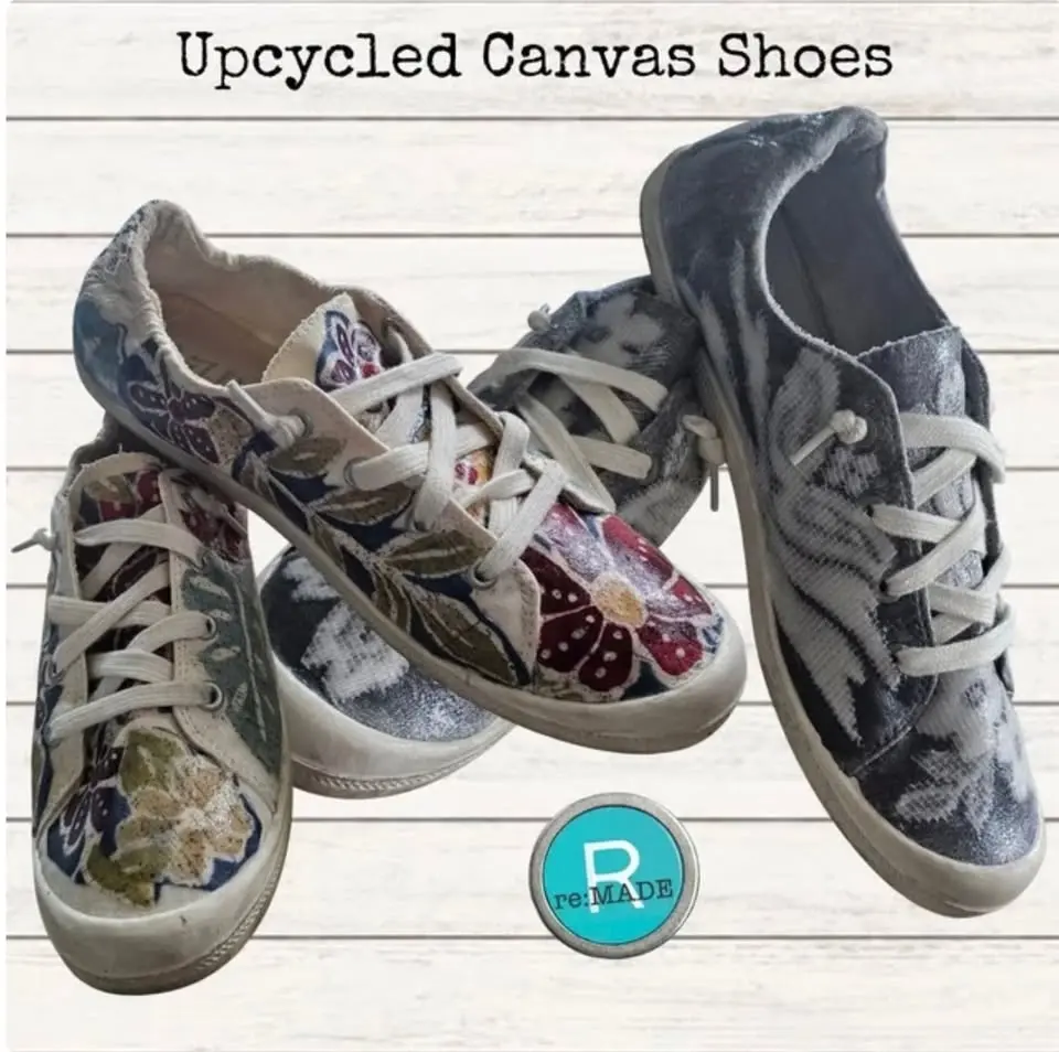  Upcylced Canvas Shoes w/ Sig $35.00