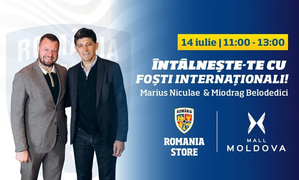 Marius Niculae & Miodrag Belodedici vin la Romania Store din Mall Moldova - 14 iulie 2026