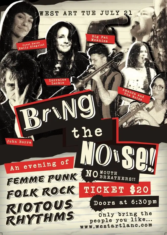 Bring the Noise! An evening of Femme Punk, Folk Rock, & Riotous Rhythms!