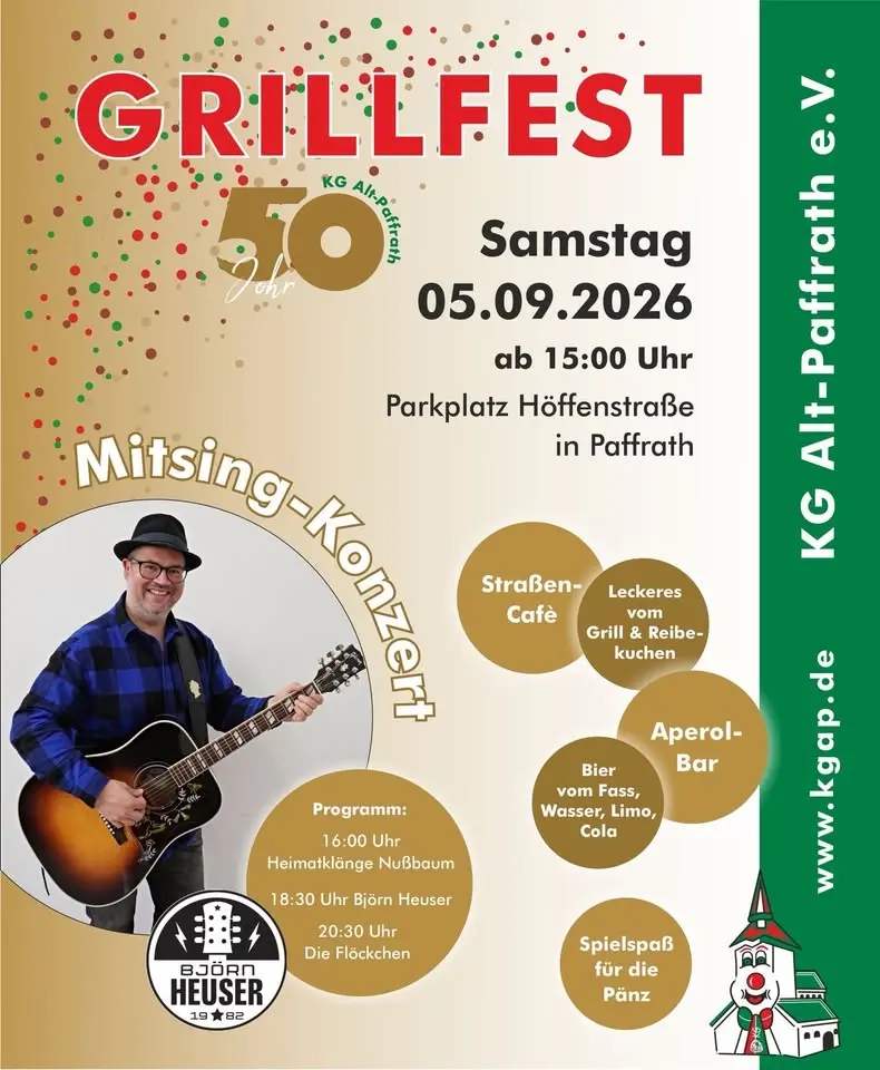 Grillfest und Mitsing-Konzert KG Alt-Paffrath