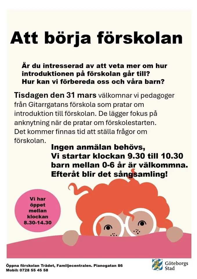 Att börja förskola - en tematräff med Gitarrgatans pedagoger