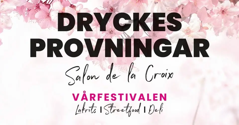 Fri entré- Dryckesprovningar 100kr/st på Vårfestivalen