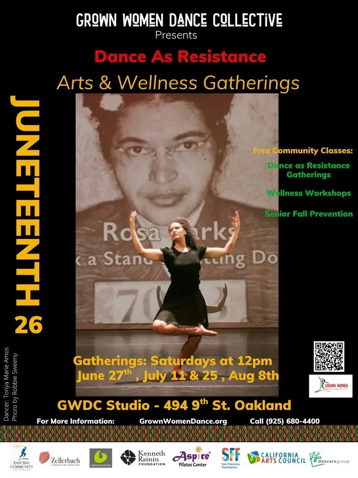 Juneteenth Dance as Resistance: Arts & Wellness Gatherings. June 27th, July 11th & 25th, August 8th