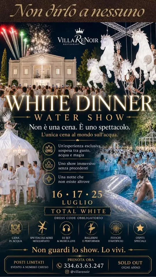 White Dinner Water Show, l'unica cena al mondo in acqua con spettacolo