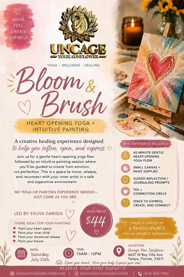 Bloom & Brush: Heart Opening Yoga & Intuitive Painting