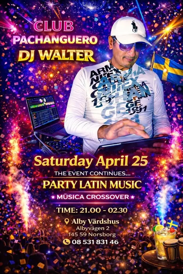 clubpachanguero presents crossover with đ„ djwalter đ„ alby vĂ€rdshus,saturday 25 april