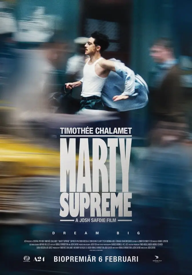 Stickbio: Marty Supreme (50kr per biljett och popcorn ingår, alltid)