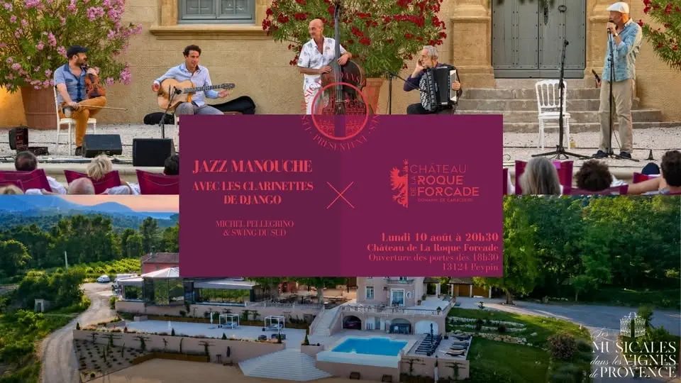 10 août Jazz manouche au Château Roque Forcade 13 Peypin Les clarinettes de Django