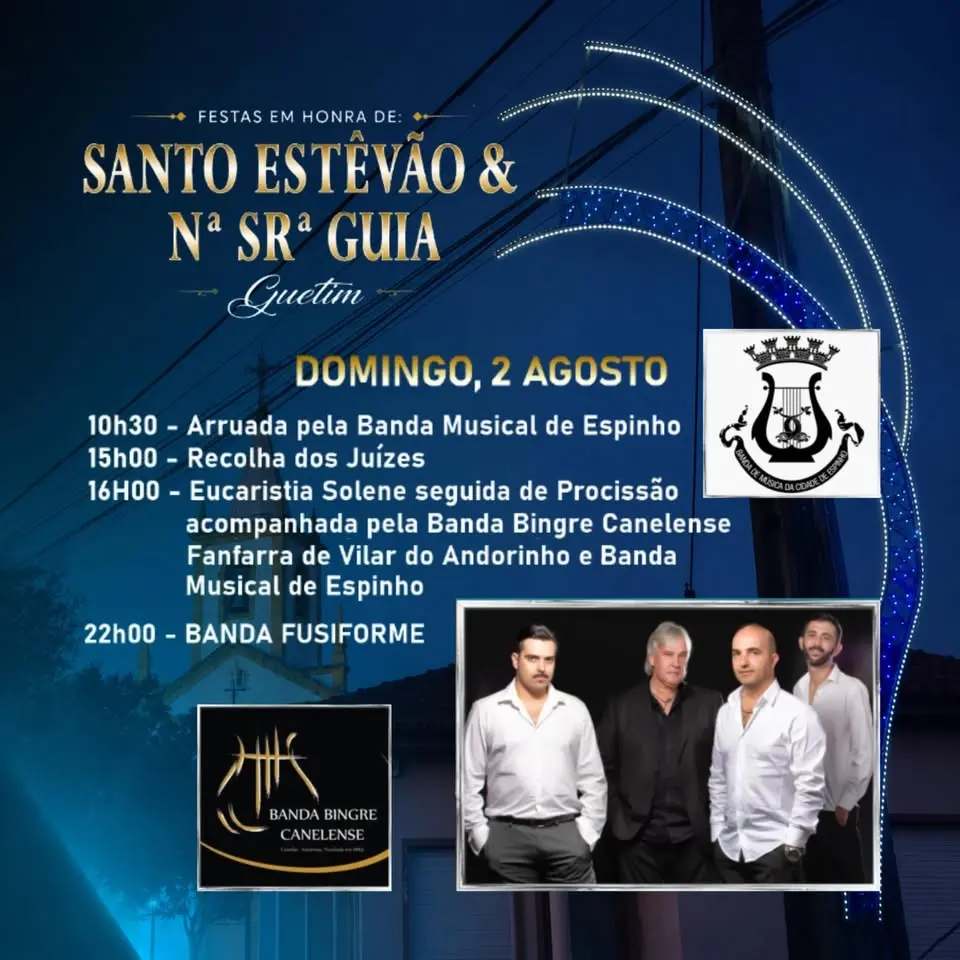 Festa de Guetim 2026 em honra de Santo Estevão e Nossa Sra da Guia