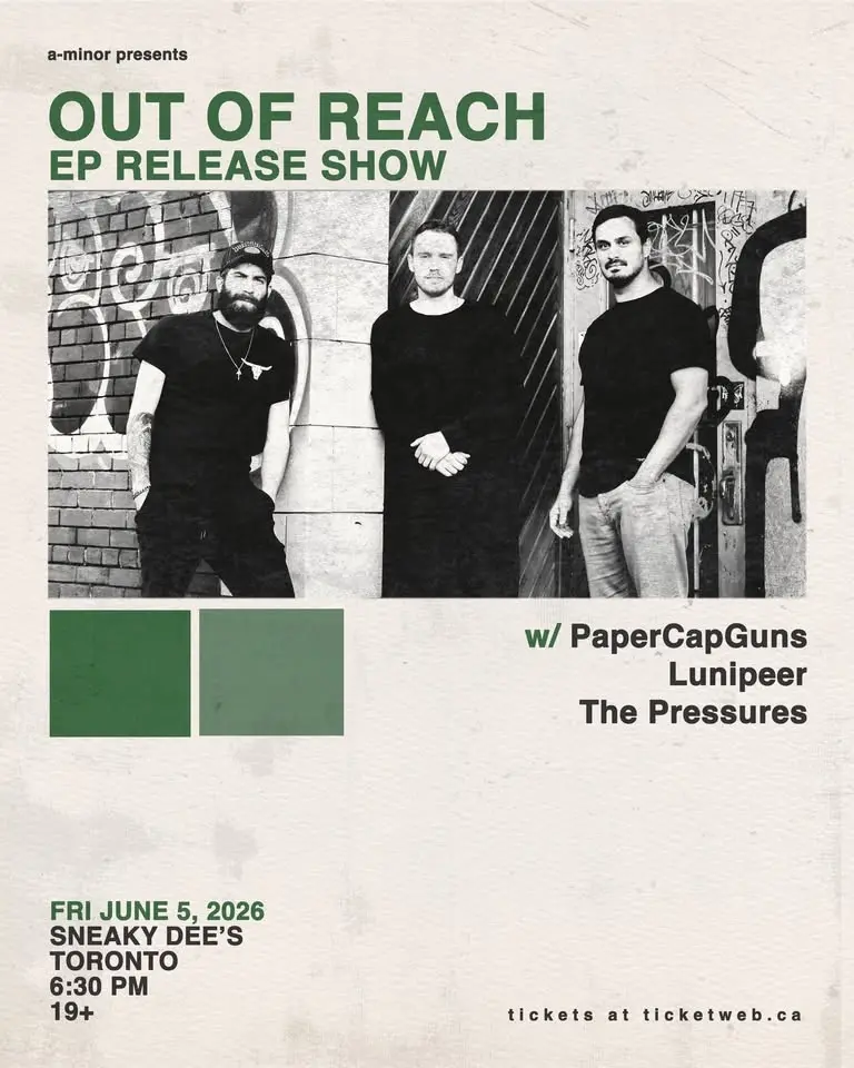 Out Of Reach EP Release Show w/ PaperCapGuns, Lunipeer & The Pressures