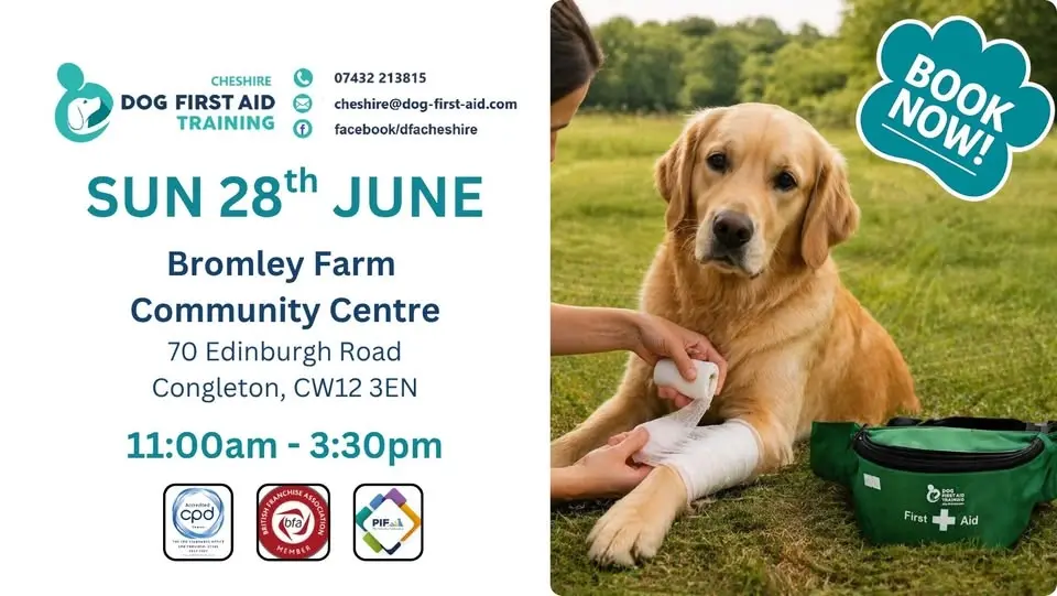 CONGLETON - DOG FIRST AID COURSE - Bromley Farm Community Centre, CW12 3EN