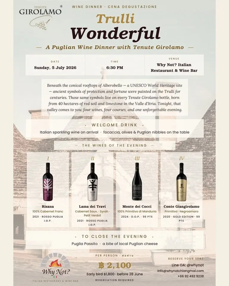 TRULLI WONDERFUL — A Puglian Wine Dinner with Tenute Girolamo