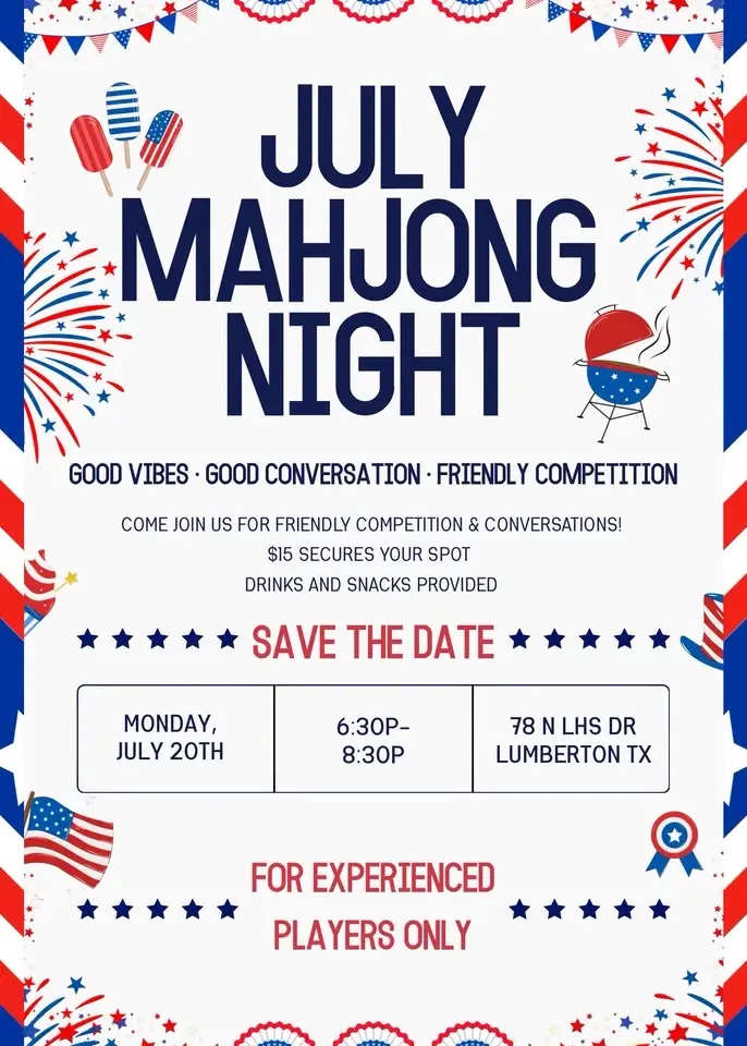 ***Completely Full*** July Mahjong Night