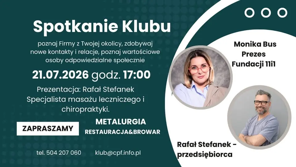 Regularne spotkanie Klubu11i1 WSTĘP WOLNY