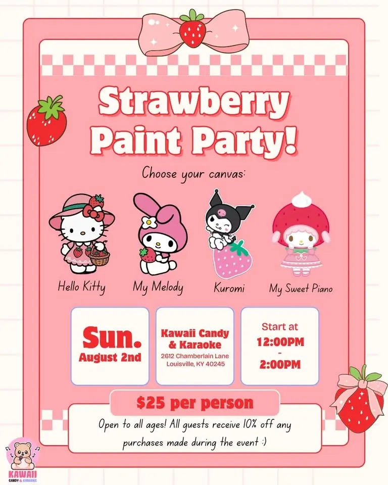 Kawaii Paint Workshop! 🍓🎨 (Tickets required!)