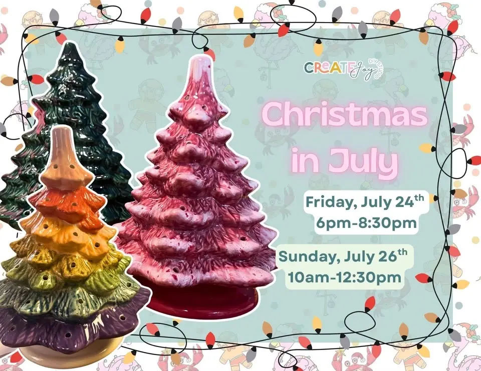 Christmas in July at Create Joy! Sunday, July 26th 