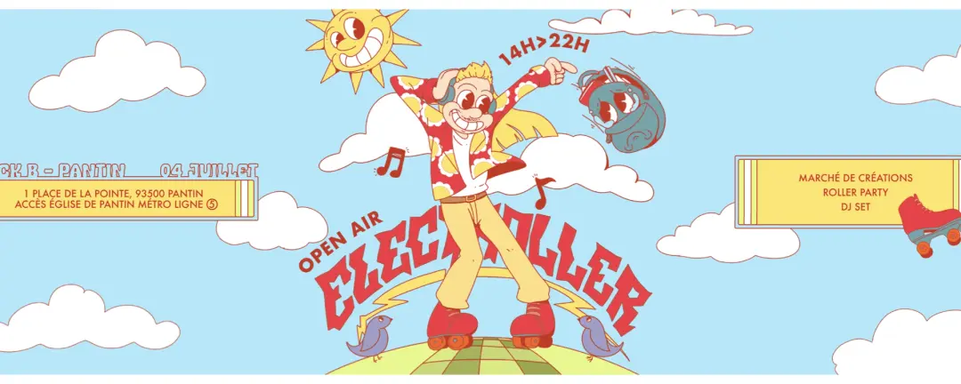 Electroller X DOCK B: Open Air, Pantin - Roller Party & DJ Set & Marché
