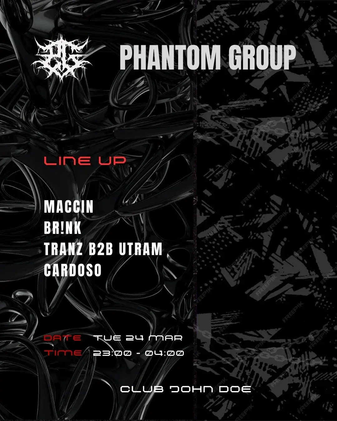 [PHANTOM GROUP] KLUBNACHT w/ MACCIN / BR!NK / TRANZ B2B UTRAM / CARDOSO
