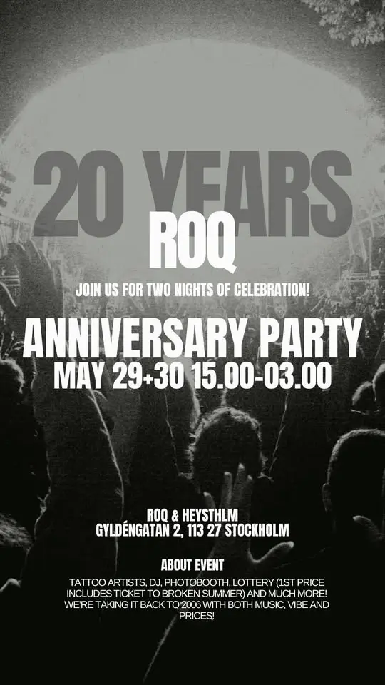 20-ÅRSJUBILEUM ROQ
