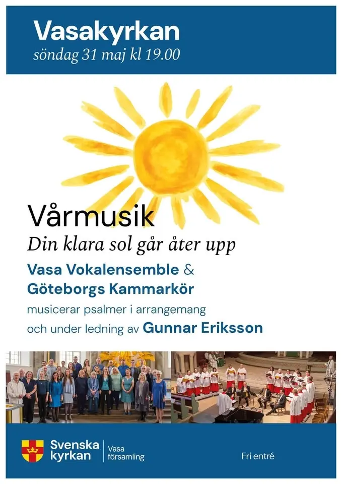 Gunnar Eriksson leder Vasa Vokalensemble & Göteborgs Kammarkör i vårmusik