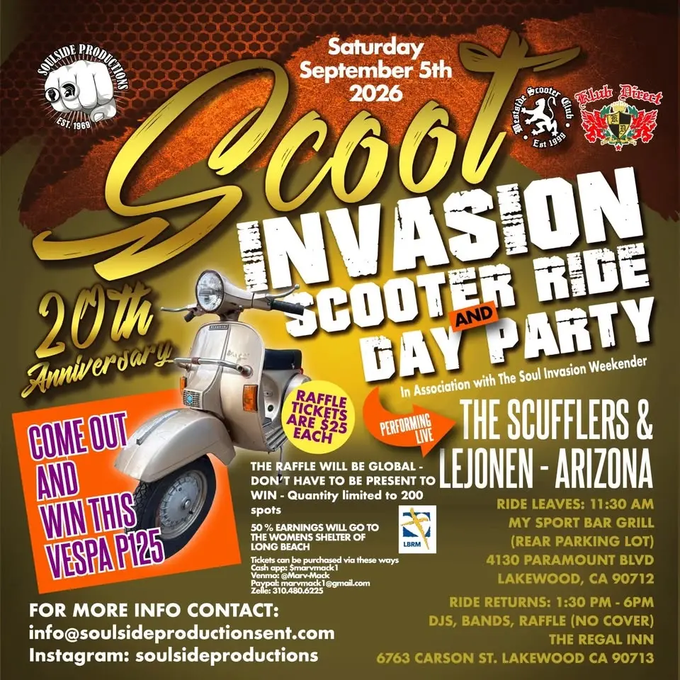 Scoot Invasion - Scooter Ride & Day Party - The Scufflers and LeJonen + Djs  