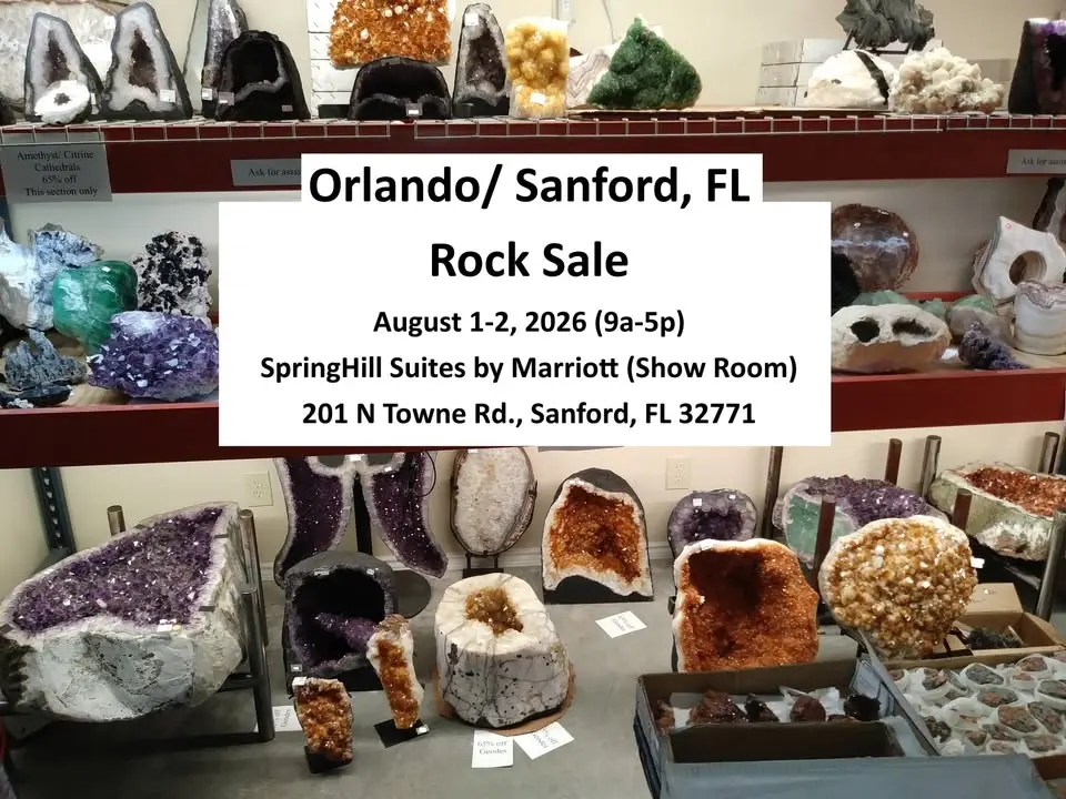 Gem Amethyst Rock Fossil Sale Aug 1, 2 (9am - 5pm) - (Orlando/ Sanford, FL)