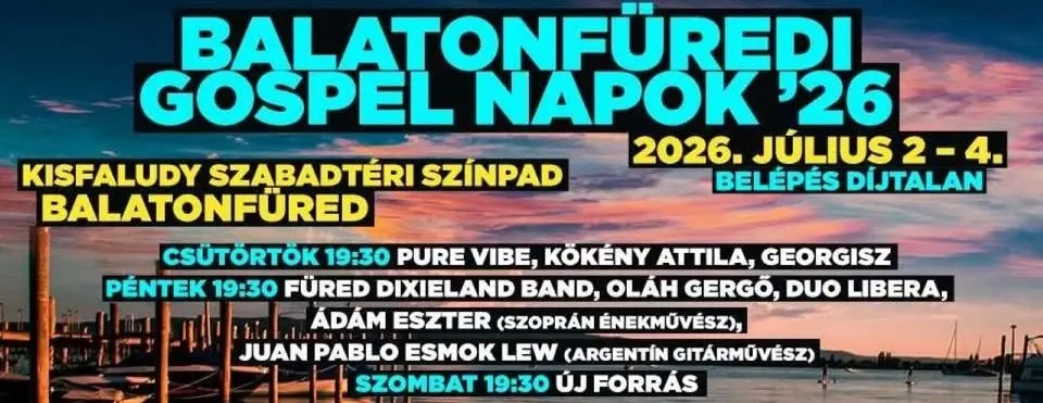 Gospel Napok Balatonfüred '26 július 2-4