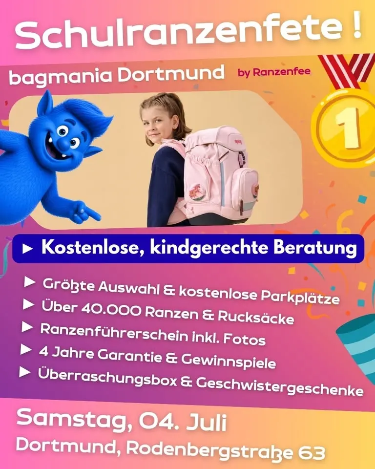 DORTMUND💛 Größte Auswahl & Top-Beratung bei bagmania Dortmund 🎉 powered by Ranzenfee am 04.07. 🧚✨