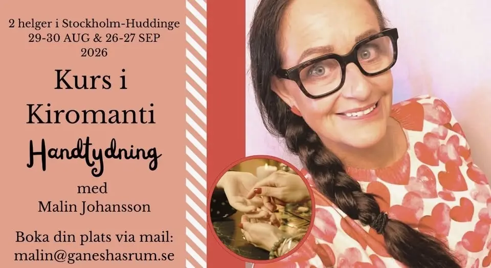 Välkommen till en kiromanti Handtydningskurs på 4 heldagar/2 helger i Huddinge . 