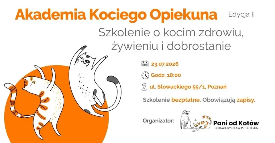 Akademia Kociego Opiekuna - Edycja II - Kocie zdrowie, żywienie i dobrostan | Bezpłatne szkolenie