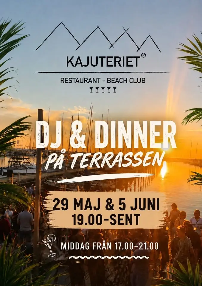 đ
đ„DINNER & DJ pĂ„ KAJUTERIET đ
đ„