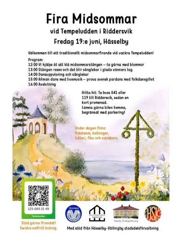 Midsommarfirande på Tempeludden i Hässelby