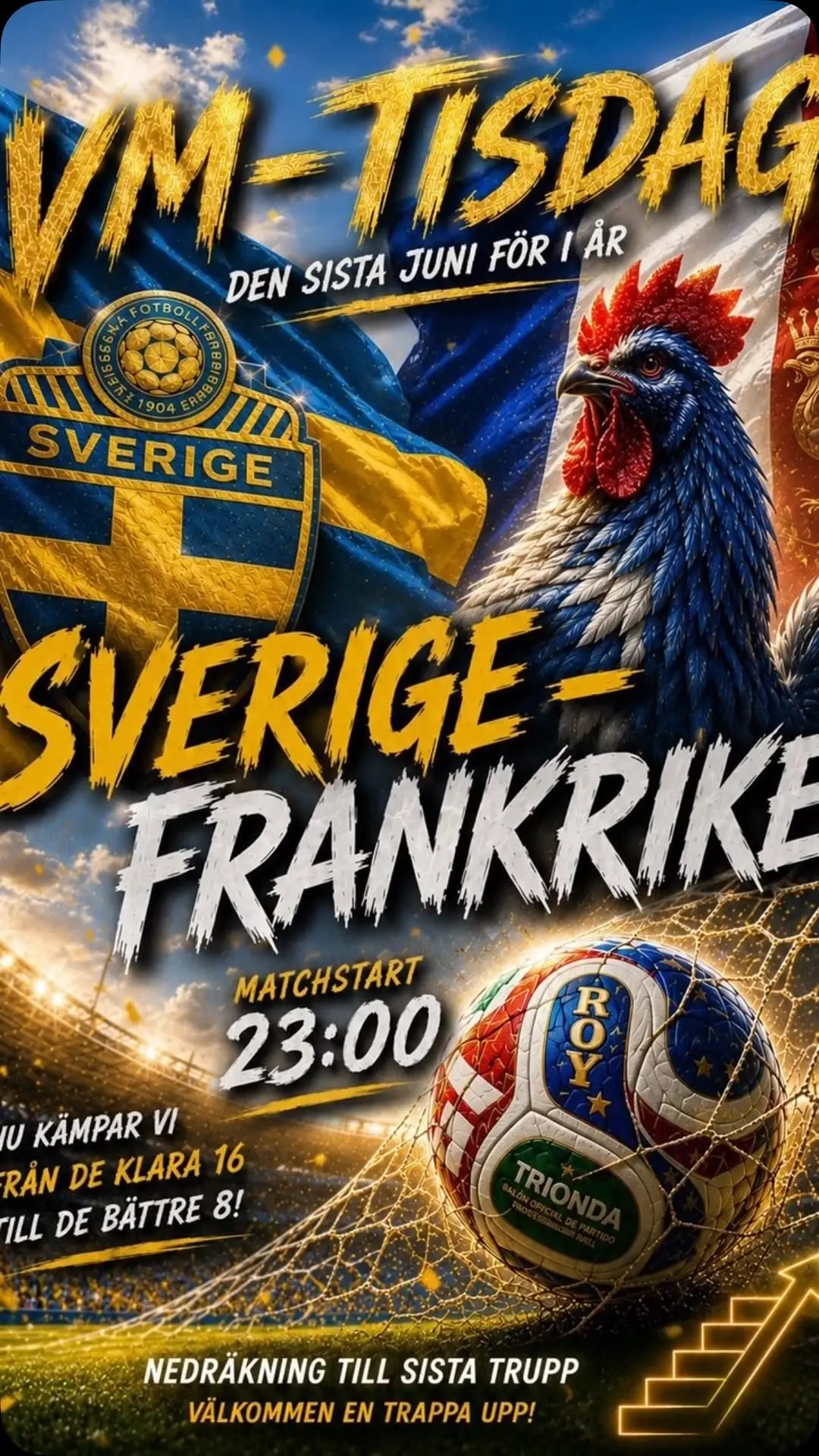 VM-Tisdag: Sverige - Frankrike (Live Screening)