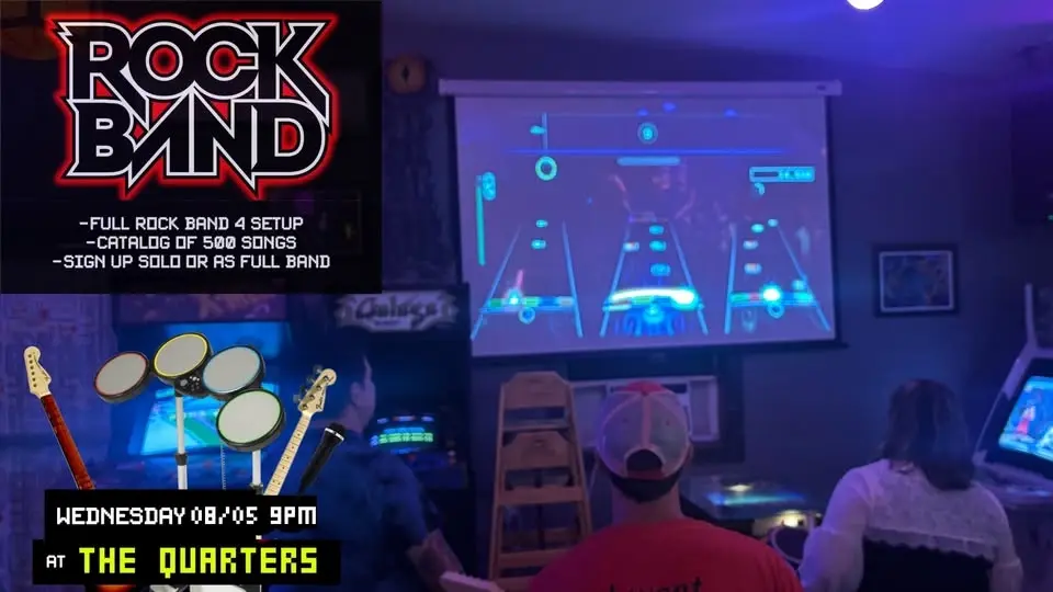 Rock Band on the projector! Full band set up, 500+ songs!