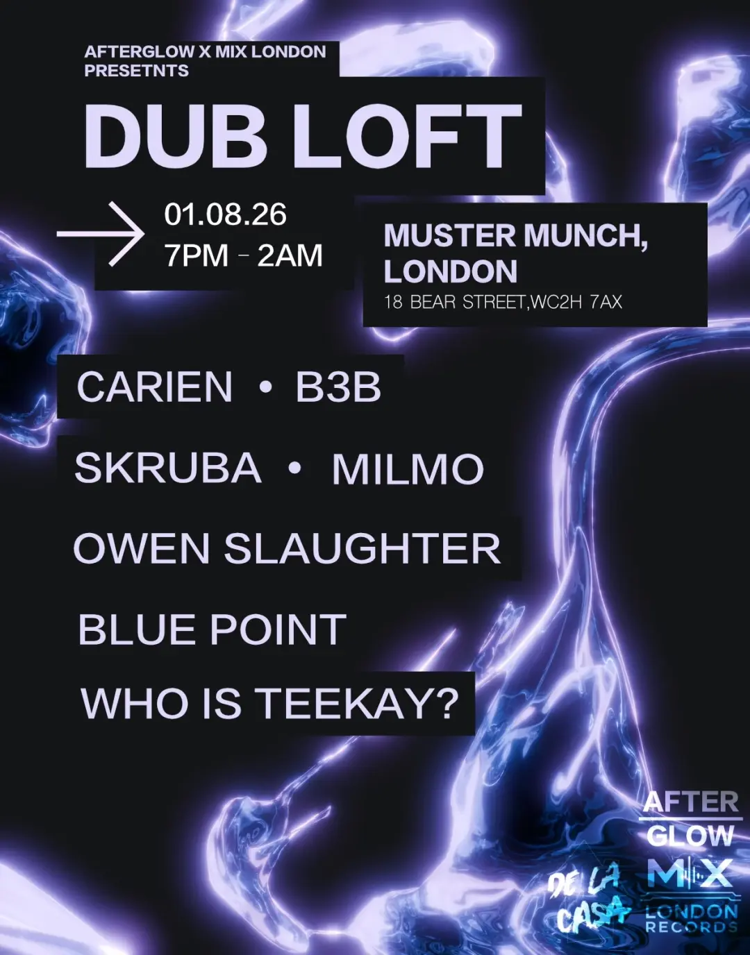 DUB LOFT: Afterglow x Mix London Records - 140 Garage Dubstep DnB