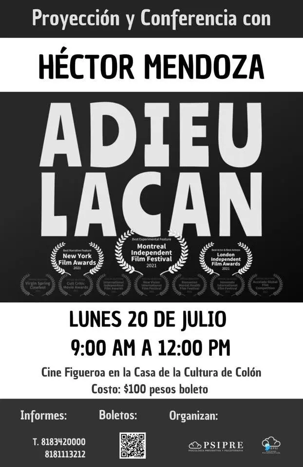 Proyección: Adieu Lacan / Conferencia con Héctor Mendoza