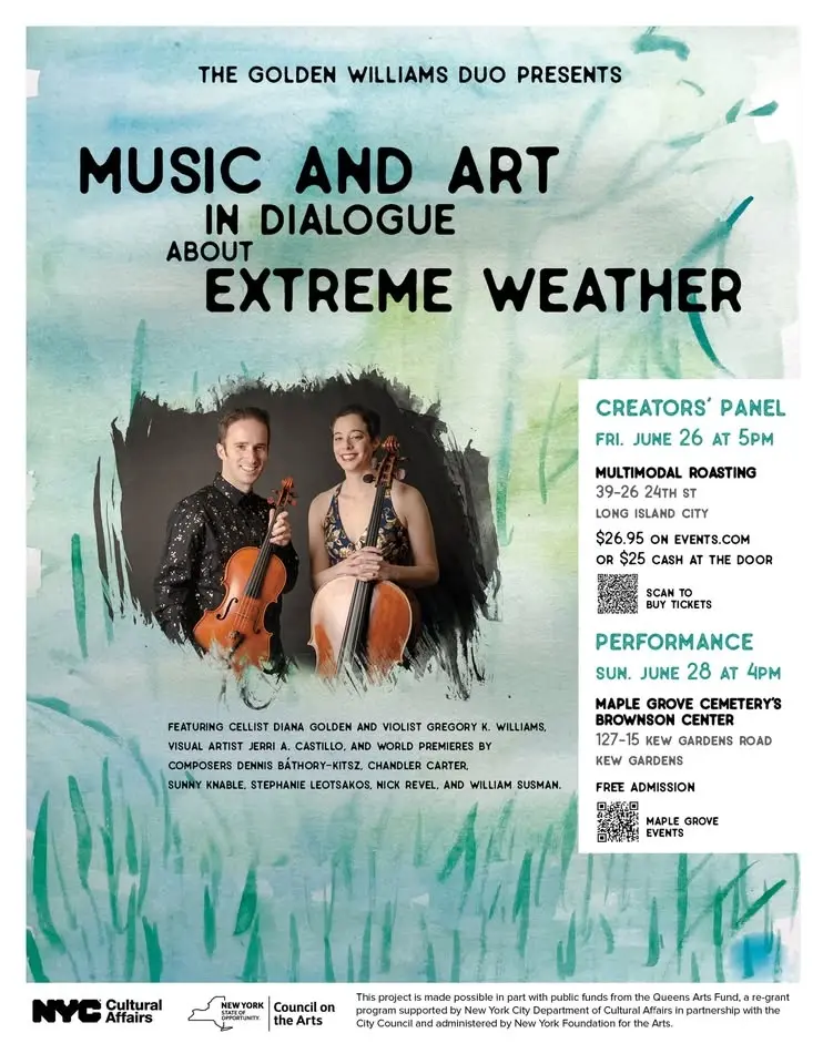 The Golden Williams Duo presents:  Music and Art in Dialogue about Extreme Weather Performance