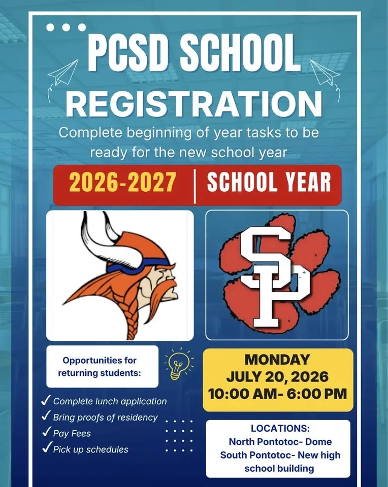 North Pontotoc Registration for all returning students