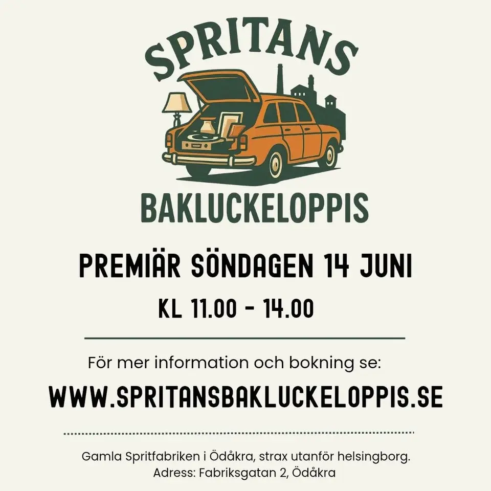 Premiär för Spritans Bakluckeloppis i Ödåkra strax utanför Helsingborg