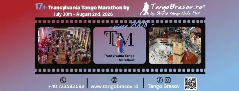 Transylvania Tango Marathon by Tango Brașov®, 17th edition | July 30th - August 2nd, 2026