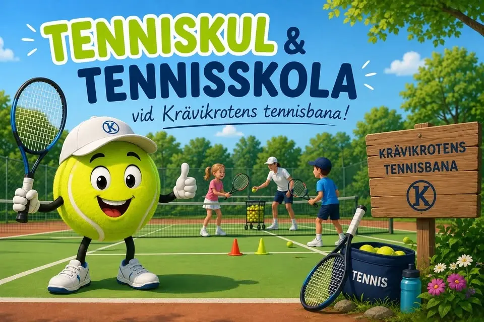 Tenniskul och Tennisskola vid Krävikrotens tennisbana på Åsen i Väse 
