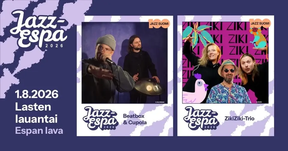 Jazz-Espa 2026 | Lasten lauantai: Beatbox & Cupola ja ZikiZiki-Trio
