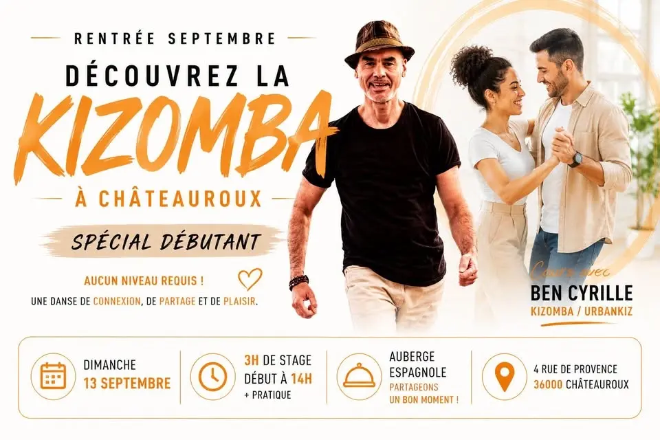 đ„ STAGE INTENSIF KIZOMBA spĂ©cial DĂBUTANT â CHĂTEAUROUX đ„