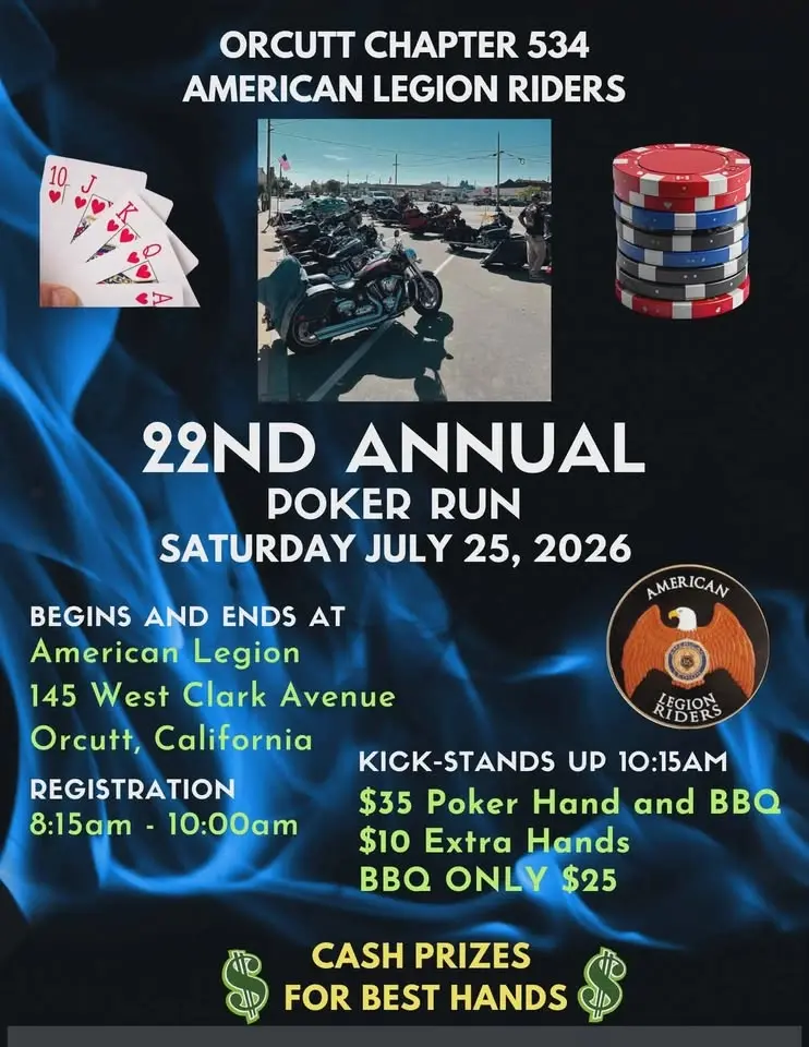 22 annual poker run for the American Legion post 534
