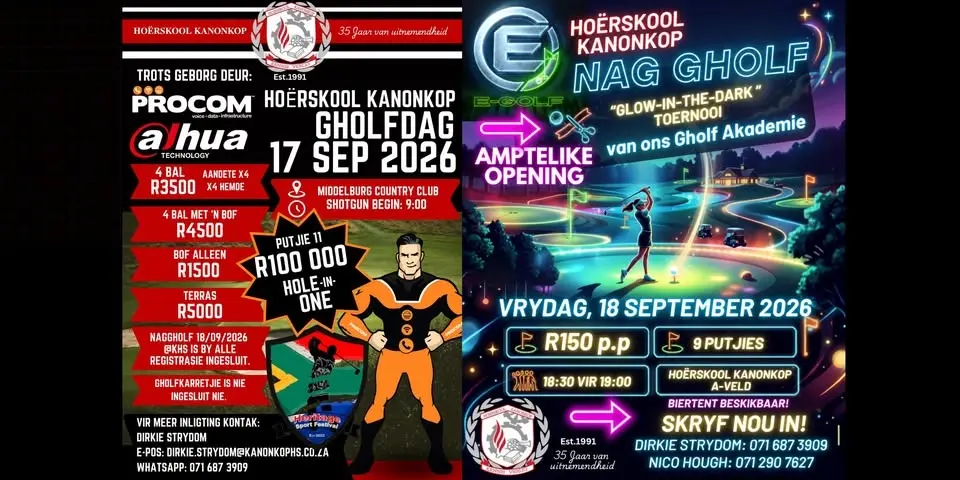 Hoërskool Kanonkop Gholfdag & Nag Gholf Toernooi