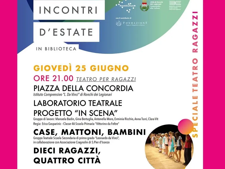 INCONTRI D'ESTATE IN BIBLIOTECA. Teatro per ragazzi con l'Istituto Da Vinci